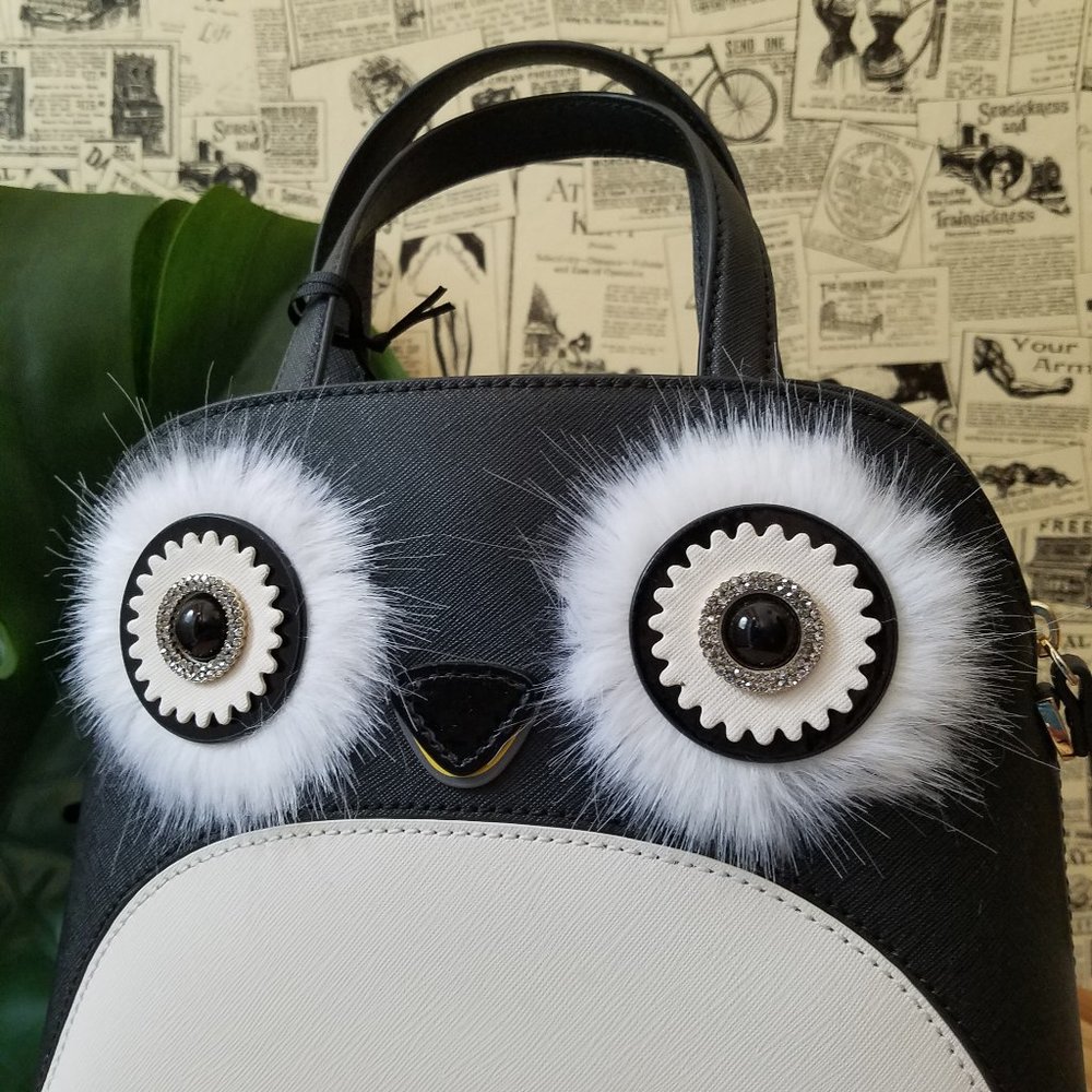 Kate Spade Small Lottie Penguin Black Satchel - Picture 9 of 9